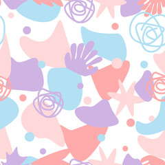 Abstract pastel color vector seamless pattern printable background
