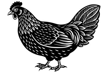 chicken silhouette vector illustration