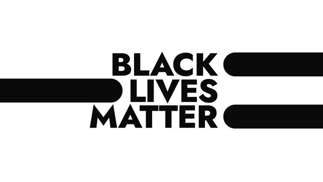 Black Lives Matter month black and white motion graphics seamless loopable text animation on white background great for celebrating and awareness about black lives month matter in june