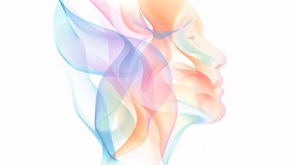 Fototapeta premium A harmonious vector illustration featuring an intricate blend of geometric shapes and pastel hues, symbolizing unity and peace within the LGBTQ+ community, ideal for commercial usage during Pride