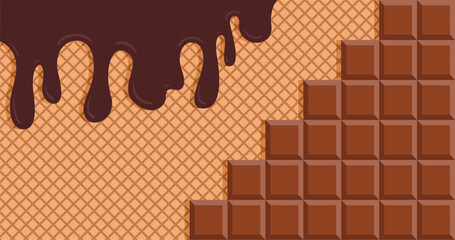 chocolate bar and wafer design, vector abstract pattern background theme. high quality eps file