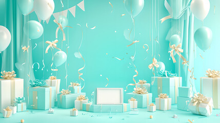 Soft and sweet holiday party birthday background