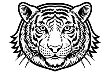 tiger face logo silhouette vector illustration