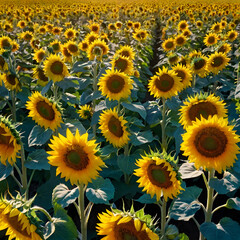 Sun flowers in the fields