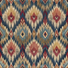 Ethnic abstract ikat art seamless pattern