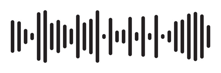 Sound waves collection. Analog and digital audio signal. Music equalizer. Interference voice recording. High frequency radio wave. Vector illustration on white background in eps 10.