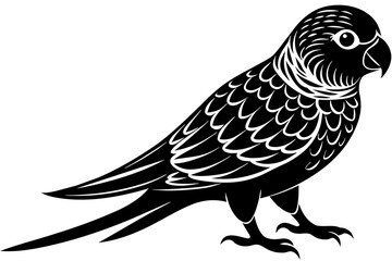 parakeet bird silhouette vector illustration
