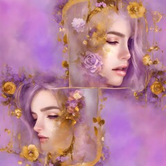 depiction of a woman, hair, beauty, face, fashion, flower, and