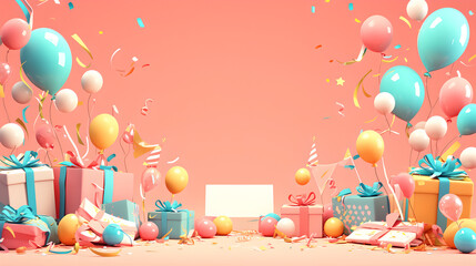 Soft and sweet holiday party birthday background