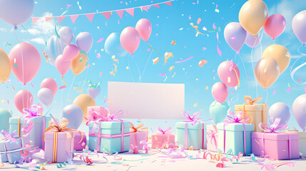 Soft and sweet holiday party birthday background