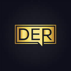 DER logo. D E R design. White DER letter. DER, D E R letter logo design. D E R letter logo design in FIVE, FOUR, THREE, style. letter logo set in one artboard. D E R letter logo vector design.