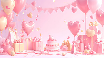 Soft and sweet holiday party birthday background