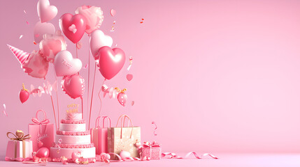 Soft and sweet holiday party birthday background