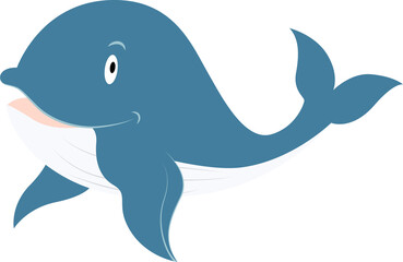 Naklejka premium cartoon blue whale with a big smile on its face