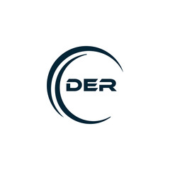 DER logo. D E R design. White DER letter. DER, D E R letter logo design. D E R letter logo design in FIVE, FOUR, THREE, style. letter logo set in one artboard. D E R letter logo vector design.