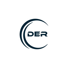 DER logo. D E R design. White DER letter. DER, D E R letter logo design. D E R letter logo design in FIVE, FOUR, THREE, style. letter logo set in one artboard. D E R letter logo vector design.