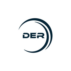 DER logo. D E R design. White DER letter. DER, D E R letter logo design. D E R letter logo design in FIVE, FOUR, THREE, style. letter logo set in one artboard. D E R letter logo vector design.