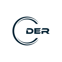 DER logo. D E R design. White DER letter. DER, D E R letter logo design. D E R letter logo design in FIVE, FOUR, THREE, style. letter logo set in one artboard. D E R letter logo vector design.