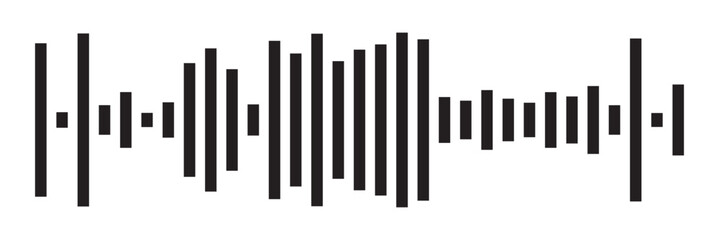 Sound waves collection. Analog and digital audio signal. Music equalizer. Interference voice recording. High frequency radio wave. Vector illustration on white background in eps 10.