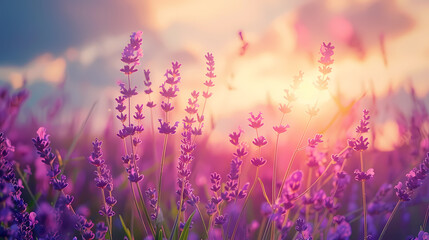 Naklejka premium Lavender field in the summer.