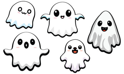 Halloween Ghost vector illustration hand drawn Silhouette