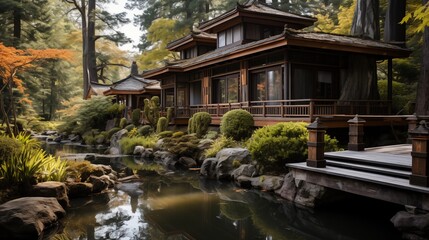 Chinese pavilion in the park