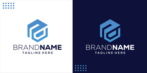 Creative Hexagonal Letter P Logo, Design Inspiration, Illustration, Vector