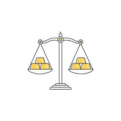 Illustration of gold bars on the scales