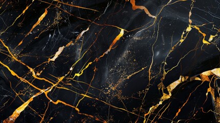 Nero Marquina color marble luxury, with gold streaks, website background 