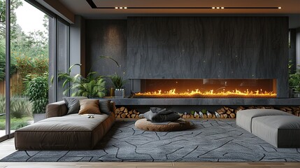 fireplace in room