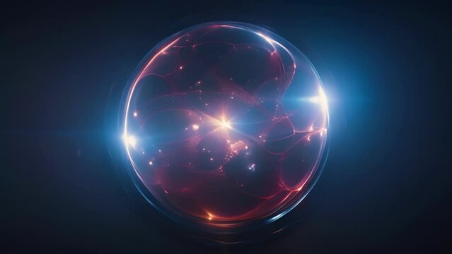 A glowing orb symbolizing the immense energy contained within a single proton due to the presence of sea quarks and gluons.
