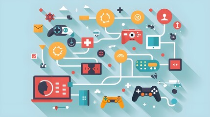 gamification concept in education and marketing, interactive engaging content