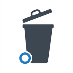 Wheelie bin icon. Dumpster icon