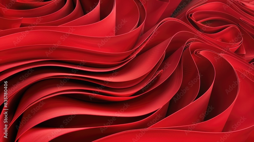 Poster red flowing curves aig51a.