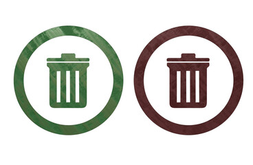 trash icon symbol red and green
