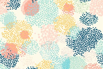 Simple dot patterns in pastel colors, representing cellular health and vitality
