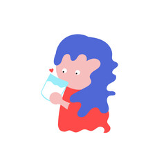 girl drinking milk