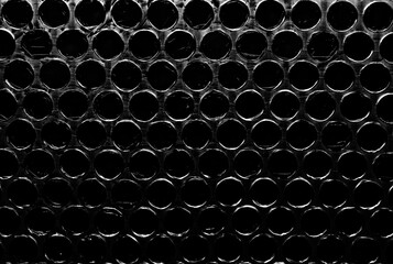 Black and white bubble wrap concept with contour halos in a dark style