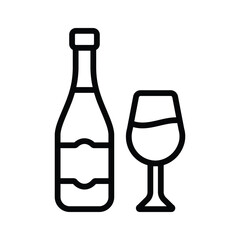 A bottle of champagne with glass, party celebration vector design