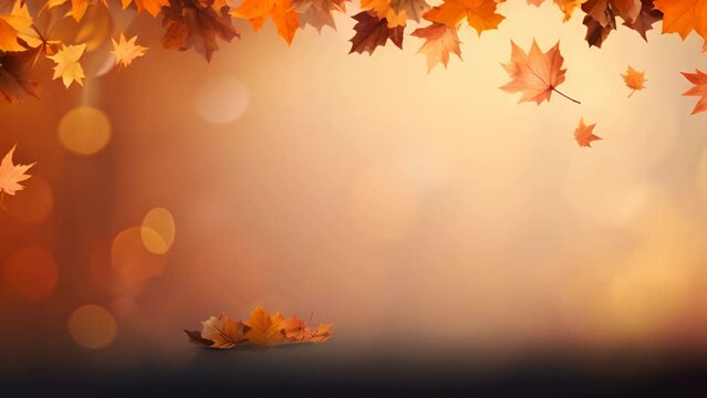 An autumn forest maple leaf flies on a transparent background at the end of September in a realistic manner