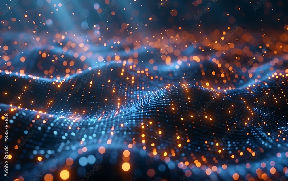 Poster abstract tech background,digital data transfer visualization graphic