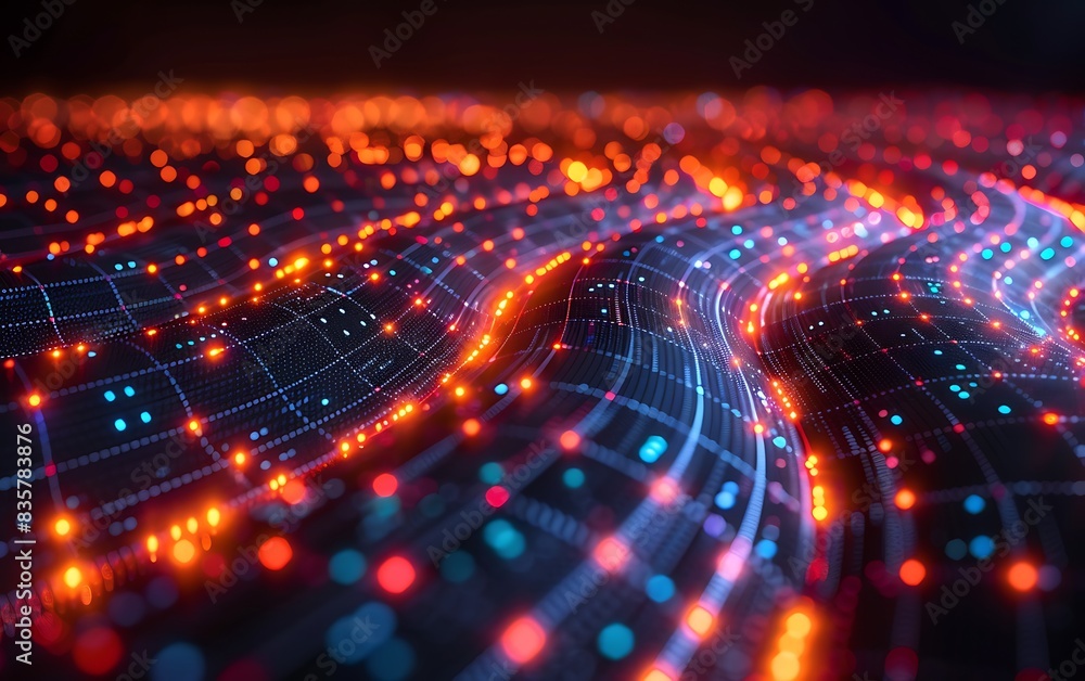 Poster abstract tech background,digital data transfer visualization graphic