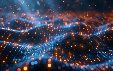 Obraz premium Abstract Tech Background,Digital Data Transfer Visualization Graphic