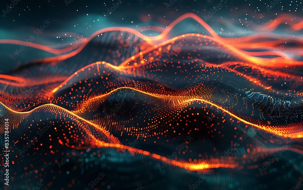 Poster abstract tech background,digital data transfer visualization graphic