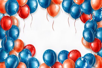 Kolorowe balony na białym tle - radosna dekoracja na imprezę