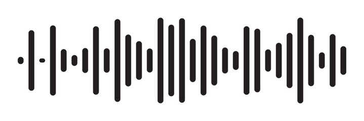 Waves of the equalizer. Vector illustration of music sound on isolated background. Drawing of radio signal painted by black inks. Sketch of musical soundtrack. Etching of voice record. In eps 10.