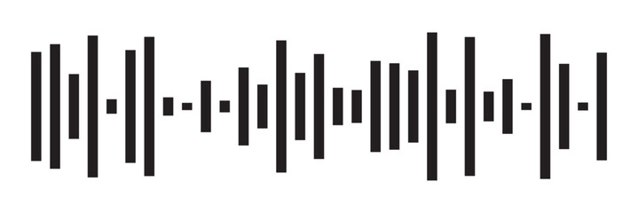Waves of the equalizer. Vector illustration of music sound on isolated background. Drawing of radio signal painted by black inks. Sketch of musical soundtrack. Etching of voice record. In eps 10.