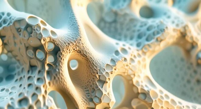 A conceptual illustration depicting unbreakable joints, contrasting strong joint structures against the fragile bone density characteristic of osteoporosis