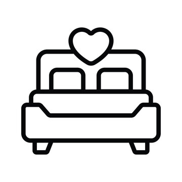 recommend clip art: Honeymoon, wedding bed vector design