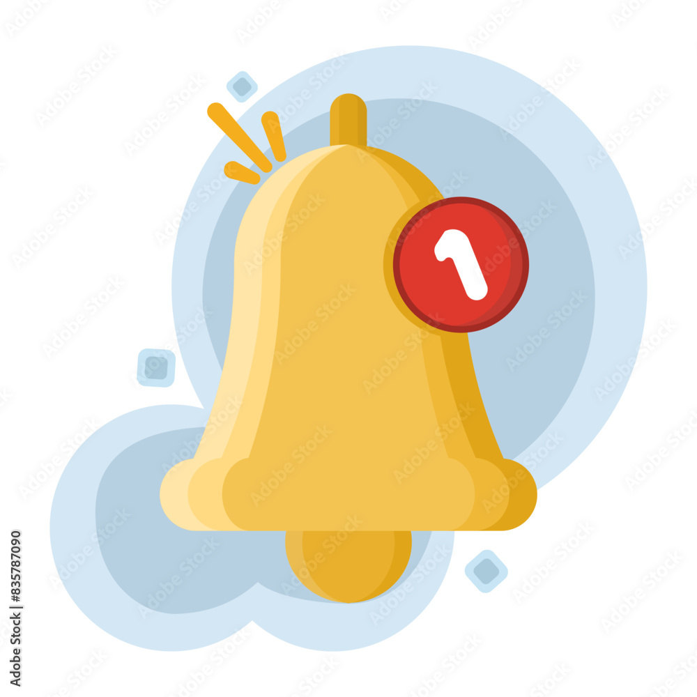 Poster bell notification pop up concept, number of new unopened or read notifications, unread message remin